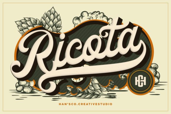 Ricota: A Vintage Display Typeface for Classic Branding